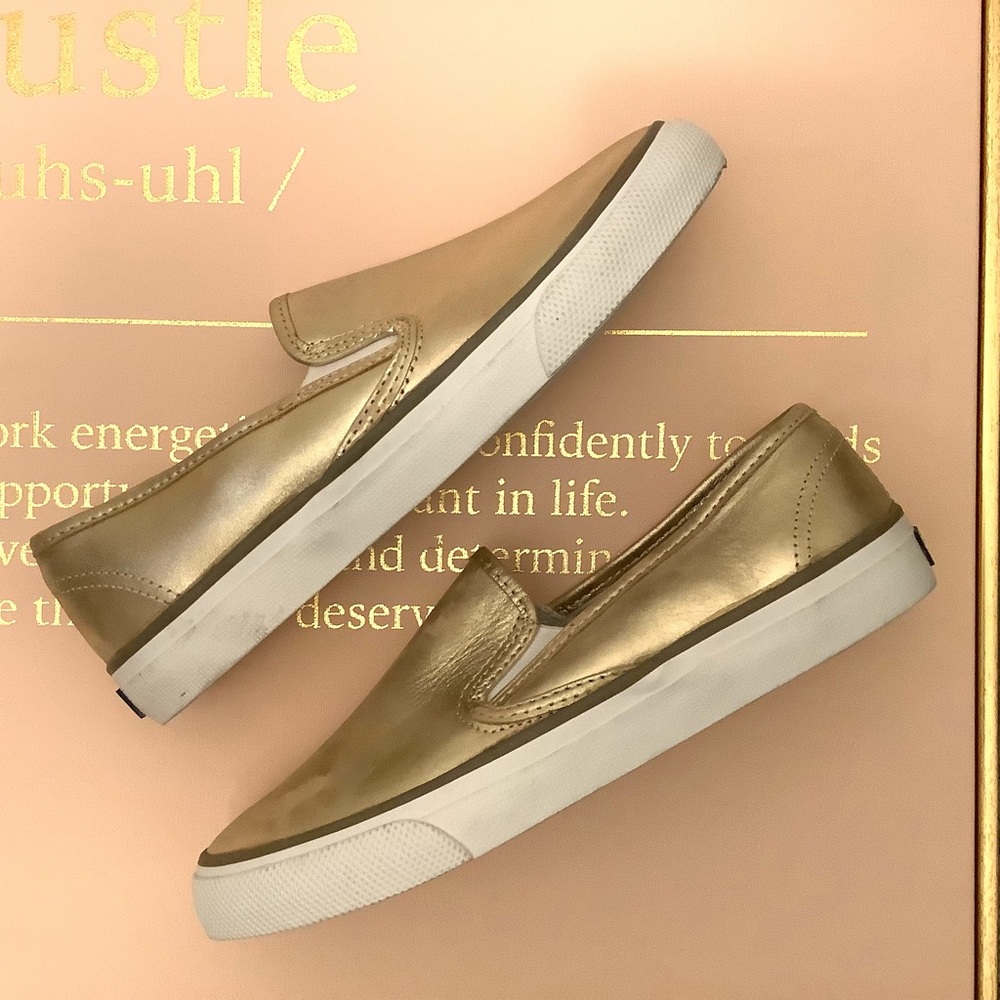Sperry Top-Sider Seaside Metallic Gold Slip-On